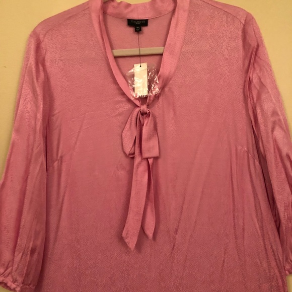 SALE! Talbots pink blouse with tie - Picture 1 of 3